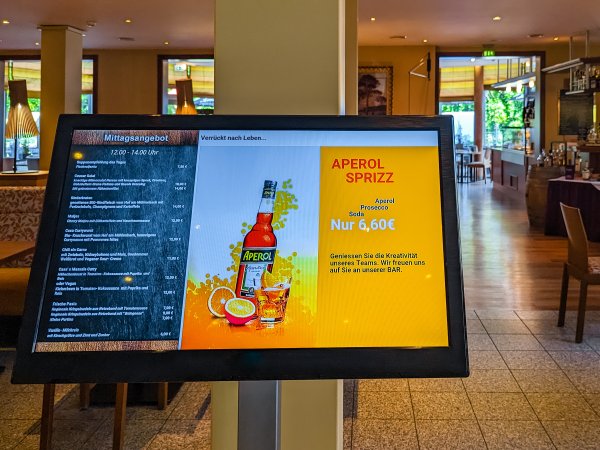 Tagesangebote auf dem Monitor